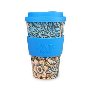 Ecoffee Cup（エコーヒー カップ） カップ ソーサー 繰り返し使える 環境に優しい バンブーファイバー 400ml LILY [600 504] - 拡大画像