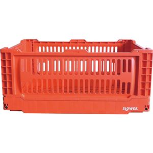 SLOWER FOLDING CONTAINER Bask 収納ケース 折りたたみ ボックス Lサイズ レッド SLW165