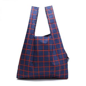 KIND BAG(カインド バック) 100% ペットボトル再生 折りたたみ エコバック Grid Blue & Red