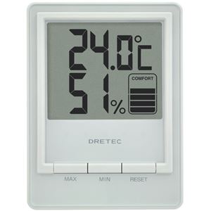 dretec(ドリテック) デジタル温湿度計「スタシス」 O-233WT ホワイト 商品写真