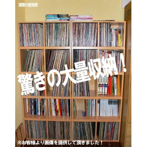 レコードラック(LP収納用ラック)/バイナルボックス 木製 2段 LP-12 ホワイト(白) 商品写真5