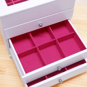 ジュエリーボックス(宝石箱) 4段 引き出し収納付き ホワイト(白) 商品写真5