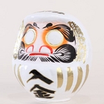 貯金箱だるま 3号 白 border=