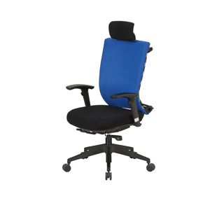 オフィスチェア ブルー 【幅630×奥行640～820×高さ1125～1245mm】 組立品【代引不可】