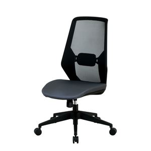 オフィスチェア メッシュ張り ダークグレー【幅490×奥行580×高さ965～1040mm】 組立品（肘・ヘッドレスト別売り）【代引不可】