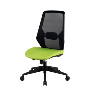 オフィスチェア メッシュ張り グリーン 【幅490×奥行580×高さ965～1040mm】 組立品（肘・ヘッドレスト別売り）【代引不可】