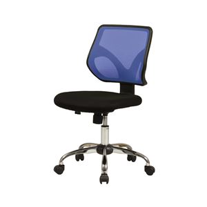 メッシュバックチェア ブルー 【幅485×奥行555×高さ860～940mm】 組立品（肘別売り）【代引不可】
