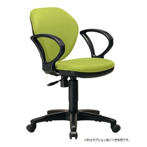 オフィスチェア グリーン 【幅440×奥行570×高さ800～930mm】組立品（肘別売り）【代引不可】