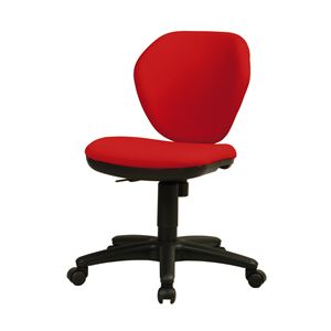 オフィスチェア レッド 【幅440×奥行570×高さ800～930mm】組立品（肘別売り）【代引不可】