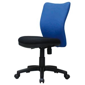 オフィスチェア ブルー 【幅460×奥行530×高さ850～955mm】 組立品（肘別売り）【代引不可】