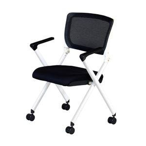 ミーティングチェア ブラック 【幅630×奥行575×高さ860mm】 組立品【代引不可】