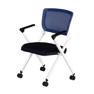 ミーティングチェア ブルー 【幅630×奥行575×高さ860mm】 組立品【代引不可】