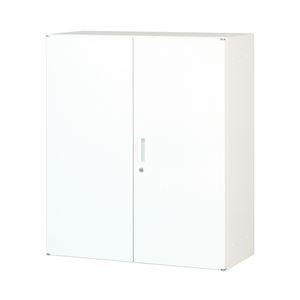 スチール書庫（両開き戸） ホワイト 組立品【代引不可】