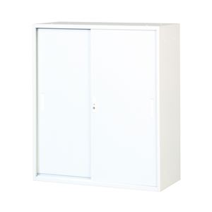 スチール書庫（スチール扉） ホワイト 組立品【代引不可】