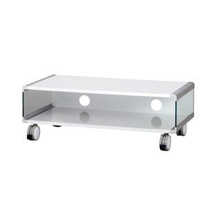 テレビ台/テレビボード 【ホワイト】 幅800×奥行405×高さ275mm キャスター付き 〔リビング ダイニング〕 組立品【代引不可】