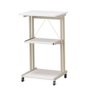 レンジワゴンロータイプ ホワイト 【高さ1030mm】 組立品【代引不可】