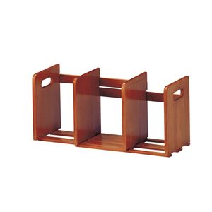 ブックスタンド（スライド式） ブラウン 完成品【代引不可】
