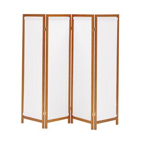 木製スクリーン（帆布）4連 ブラウン 【幅440×奥行20×高さ1500mm×4枚】 完成品【代引不可】