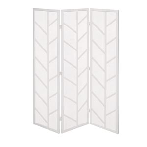 衝立/パーテーション 3連 【ホワイト】 幅440×奥行20×高さ1500mm×3枚 木製 不織布 スチール 完成品 〔リビング 和室〕【代引不可】