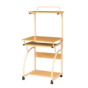 パソコンデスク ナチュラル 【幅600×奥行555×高さ1300mm】 組立品【代引不可】