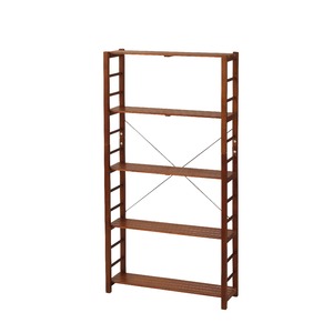 フリーラック薄型5段 ブラウン 組立品【代引不可】