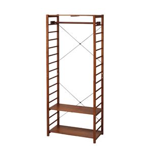 木製ハンガーラック ブラウン 組立品【代引不可】