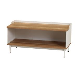 ローボード/テレビ台 【ホワイト】 幅900×奥行370×高さ440mm 天板 棚板 脚付き 〔リビング ダイニング〕 組立品【代引不可】