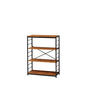 フリーラック4段 ブラウン 組立品【代引不可】