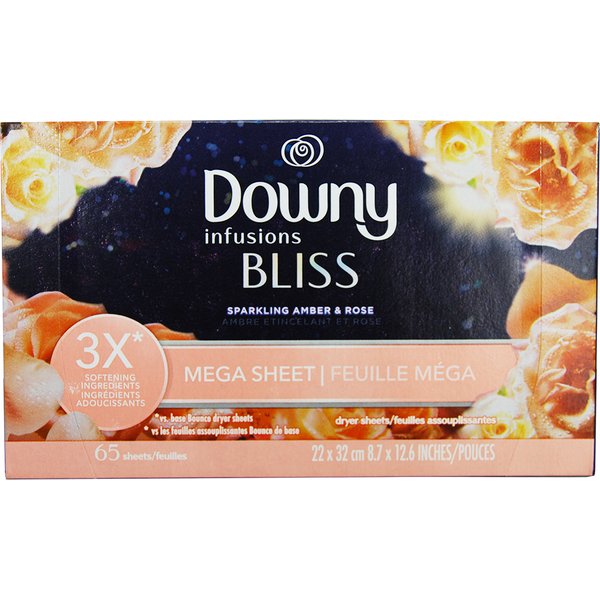 ダウニー インフュージョン 衣類乾燥機用柔軟仕上げシート アンバー＆ローズ【3本セット】