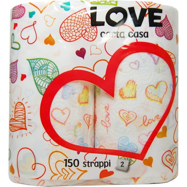 ラブ キッチンペーパー 【2Pロール×12個セット】 イタリア製 〔キッチン用品 台所用品〕