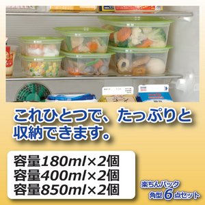 楽ちんパック角型(保存容器) 【6点セット】 日本製 商品写真4