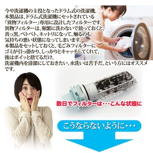 ドラム式洗濯機専用毛ごみフィルター 【20枚入り】 8cm×21cm ポリエステル 日本製 商品写真3