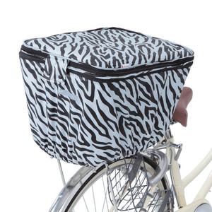 2段式 自転車カゴカバー/自転車用品 【後カゴカバー 両開き ゼブラ】 撥水加工 ポリエステル100％ 自転車専用