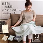 mofua natural 日本製 三河木綿 ふんわりやさしいガーゼケット ひざ掛け ブルー