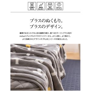 【毛布単品】mofua プレミアムマイクロファイバー毛布plus ジャギー柄 シングル イエロー 商品写真2