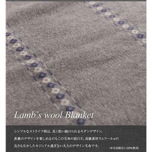 ニッケ 日本製 ラムウール毛布(毛羽部分100%) リバーシブル シングル ネイビー 商品写真2