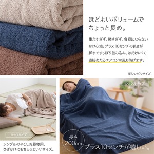 mofua オーガニックコットン 日本製 タオルケット(綿100%) シングル  グレージュ 商品写真3