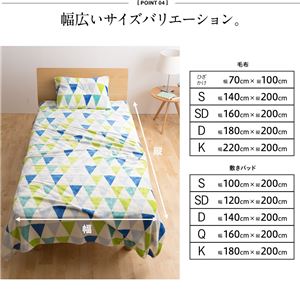 mofua プレミアムマイクロファイバー毛布 フラッグ柄 シングル グリーン 商品写真5