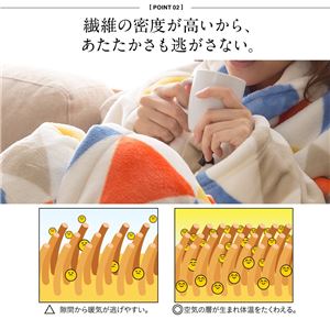 mofua プレミアムマイクロファイバー着る毛布(ガウンタイプ) フラッグ柄 フリー オレンジ 商品写真3