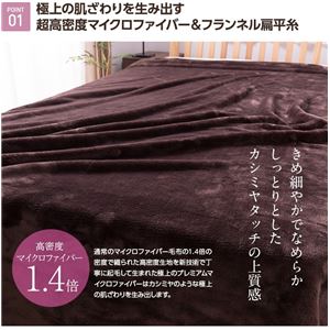 mofuaカシミヤタッチ プレミアムマイクロファイバー毛布(襟丸ボリュームタイプ) シングル ブラウン 商品写真2