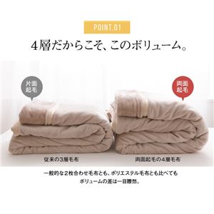 mofua あったかさをためこむ4層毛布 シングル ベージュ 商品写真2
