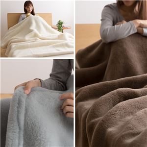 日本製ジロンエクストラファインウールマイヤー毛布 シングル 生成り 商品写真3