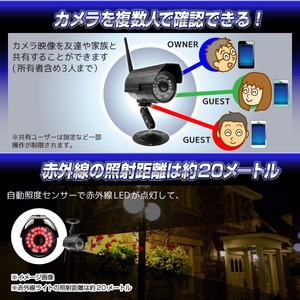 【防犯カメラ】Glanshield(グランシールド)スマ見えCAM 防水Wi-Fiカメラ 商品写真4