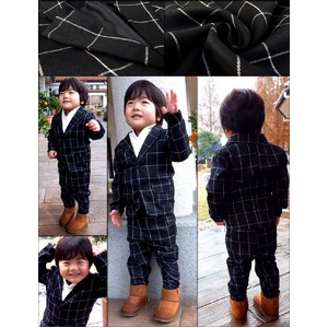 子供 スーツ 男の子 キッズスーツ 3点セット (ウィンドペンスーツBLK(XL)130) 子供服  商品写真5