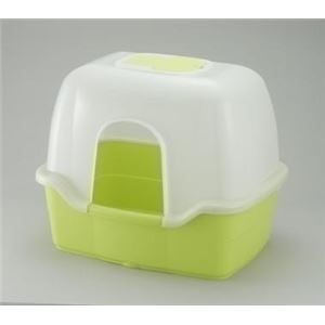 リッチェル RC コロル ネコトイレF60フード付 緑 【ペット用品】 - ペット用品の楽園