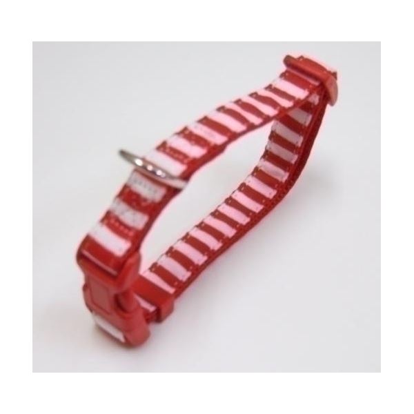 岡野製作所 ストライプカラー #20 レッドホワイト【ペット用品】【首輪】