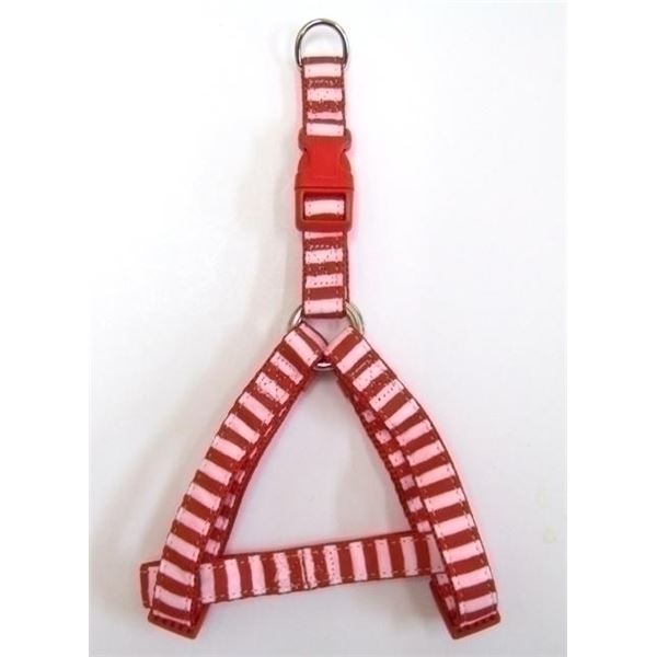 岡野製作所 ストライプハーネス #20 レッドホワイト【ペット用品】【ハーネス】