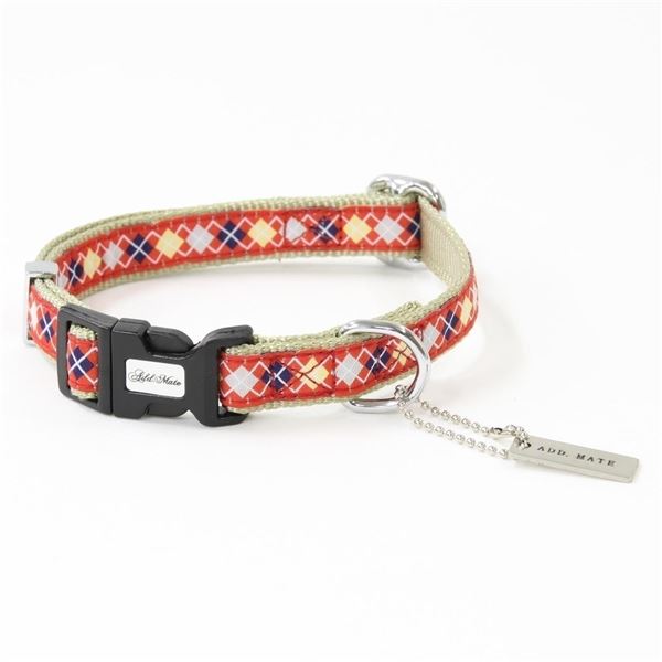 アドメイト アーガイルカラー S レッド 【首輪】【ペット用品】【代引不可】