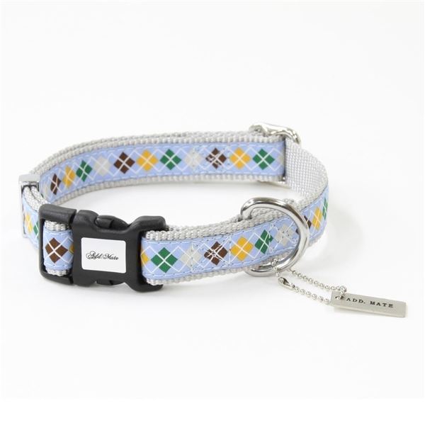 アドメイト アーガイルカラー M ライトブルー 【首輪】【ペット用品】【代引不可】