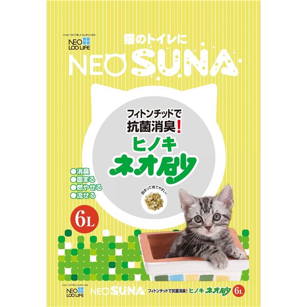 （まとめ） ネオ砂ヒノキ6L 【猫砂】【ペット用品】 【×8セット】